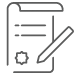 Icon of a contract indicating underwriting