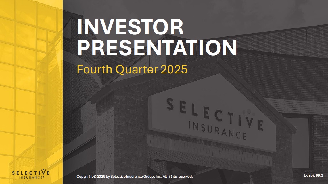 Selective Insurance Group Inc. First Quarter 2023 Investor Presentation
