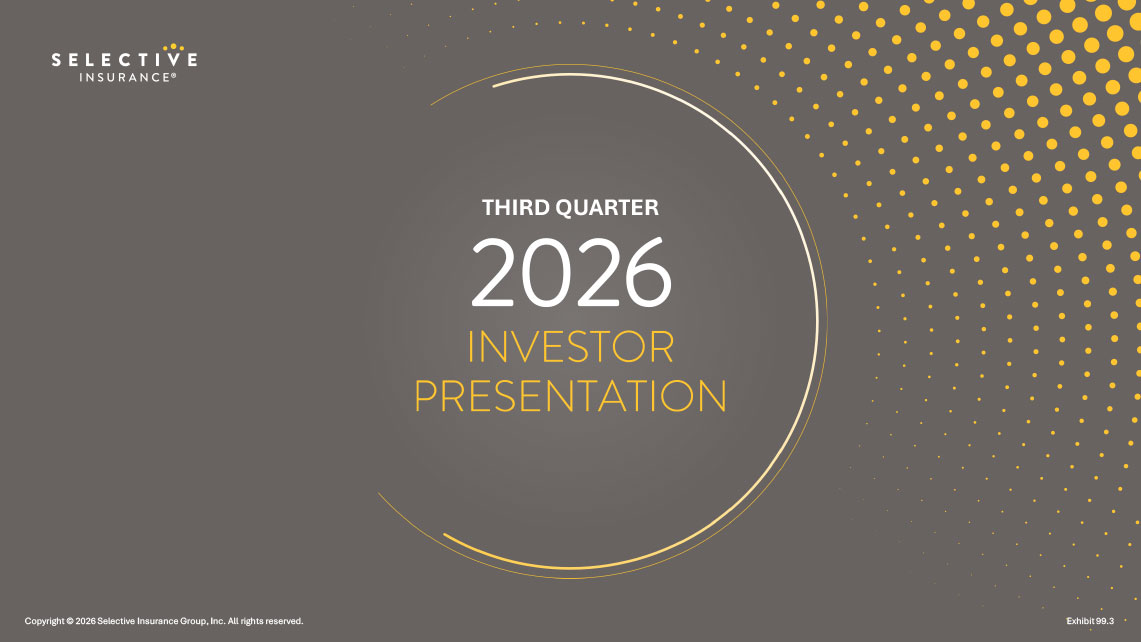 Selective Insurance Group Inc. Second Quarter 2024 Investor Presentation